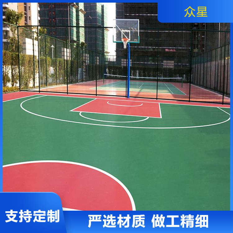 赤峰市橡胶跑道篮球场硅PU - 方案